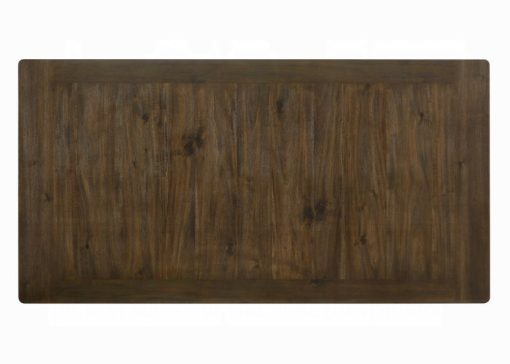 Acme Fedele Weathered Oak & Cream Dining Table - Image 4