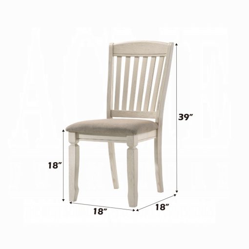 Acme Fedele Tan Fabric & Cream Side Chair - Set of 2 - Image 6