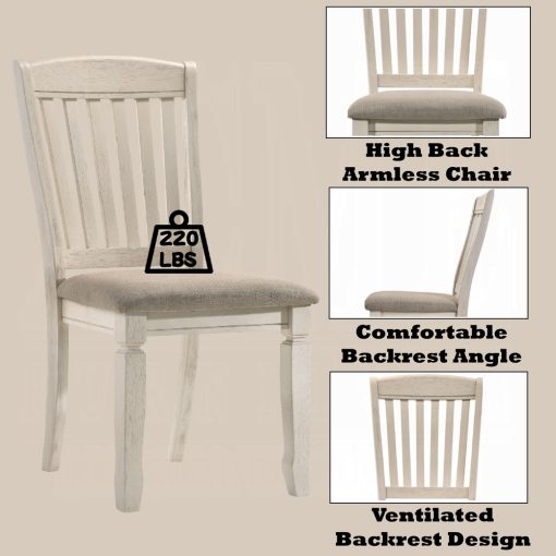 Acme Fedele Tan Fabric & Cream Side Chair - Set of 2 - Image 7
