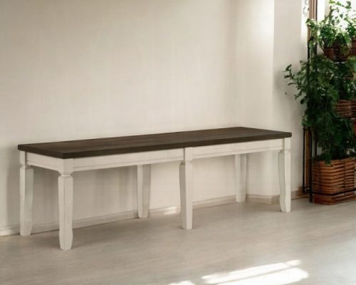 Acme Fedele Weathered Oak & Cream Bench
