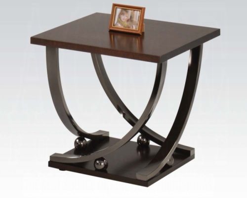 Acme Isiah Black Nickel End Table