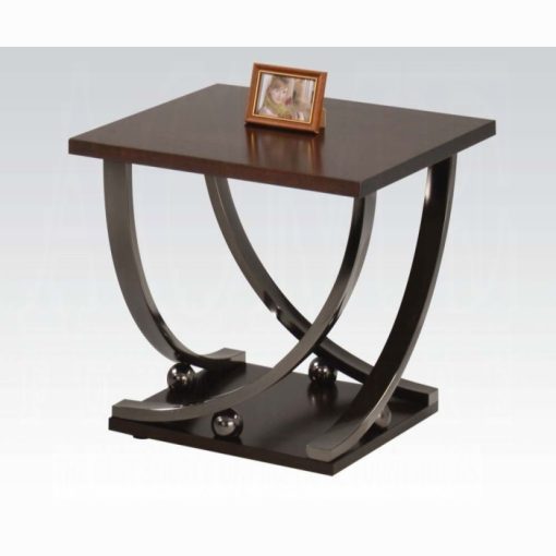Acme Isiah Black Nickel End Table
