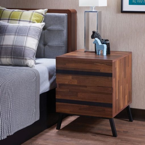 Acme Karine Walnut & Black Accent Table