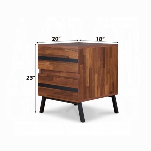 Acme Karine Walnut & Black Accent Table - Image 2