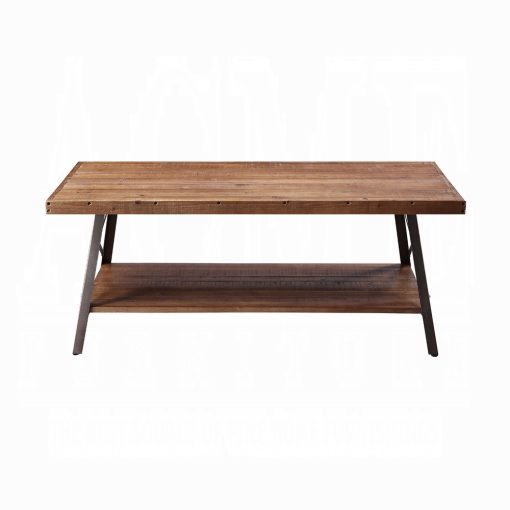 Acme Ikram Weathered Oak & Sandy Black Coffee Table - Image 3