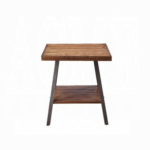 Acme Ikram Weathered Oak & Sandy Black End Table - Set of 2 - Image 3