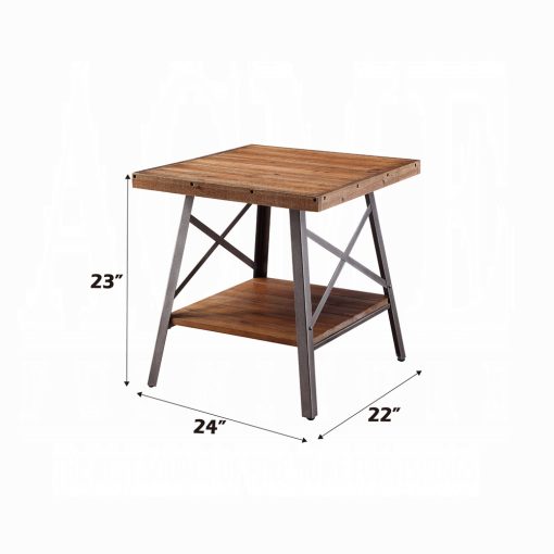 Acme Ikram Weathered Oak & Sandy Black End Table - Set of 2 - Image 5