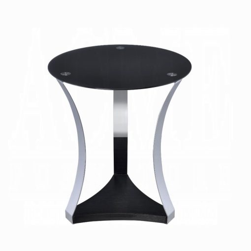 Acme Geiger Chrome & Black Glass End Table - Image 2