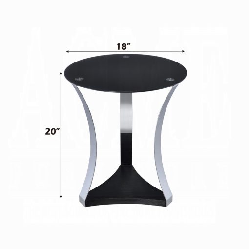 Acme Geiger Chrome & Black Glass End Table - Image 4