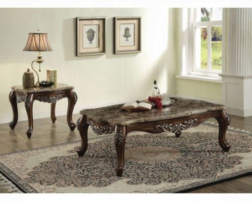 Acme Latisha Natural Marble Top & Antique Oak End Table