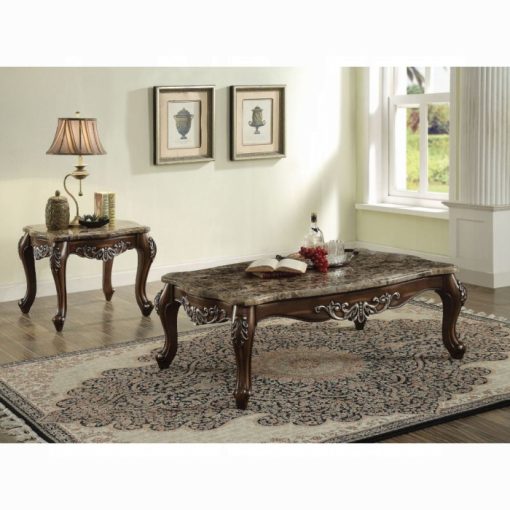 Acme Latisha Natural Marble Top & Antique Oak End Table