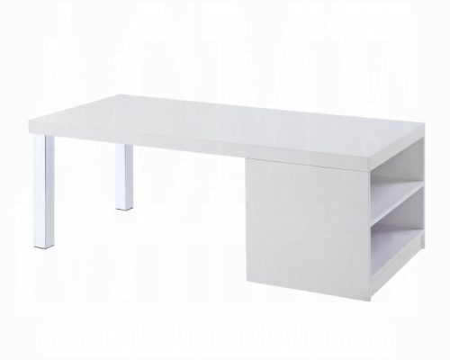 Acme Harta White High Gloss & Chrome Coffee Table