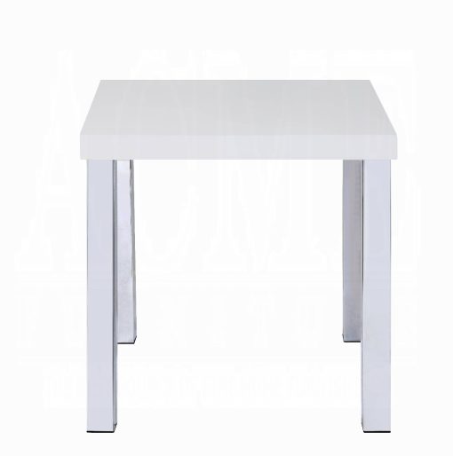 Acme Harta White High Gloss & Chrome End Table - Image 2