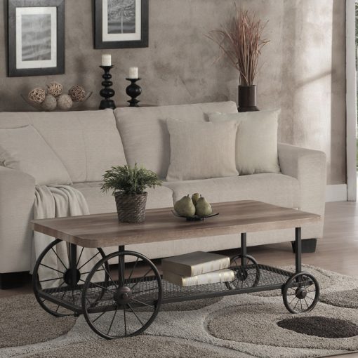 Acme Francie Oak & Antique Gray Coffee Table