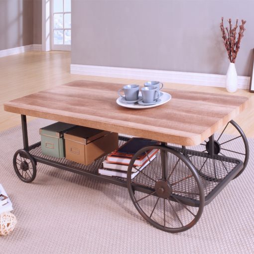Acme Francie Oak & Antique Gray Coffee Table - Image 5