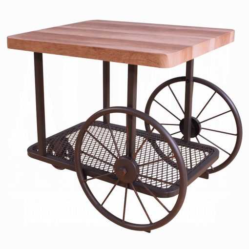 Acme Francie Oak & Antique Gray End Table - Image 2