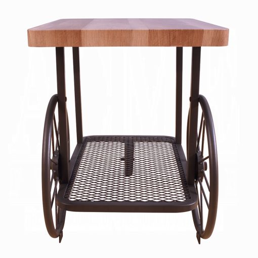 Acme Francie Oak & Antique Gray End Table - Image 4
