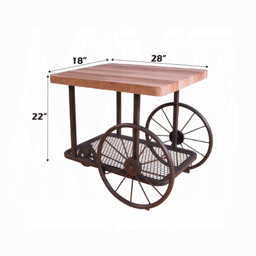 Acme Francie Oak & Antique Gray End Table - Image 9