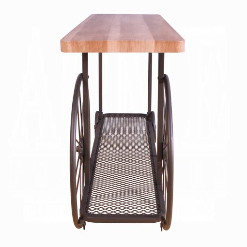 Acme Francie Oak & Antique Gray Sofa Table - Image 4