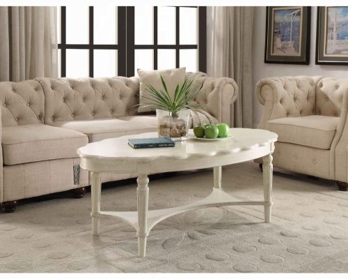 Acme Fordon Antique White Coffee Table