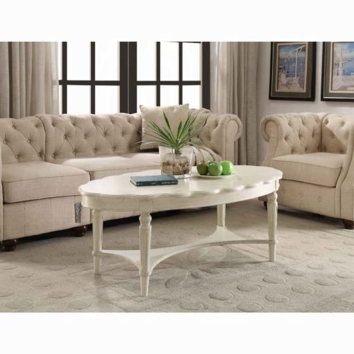 Acme Fordon Antique White Coffee Table