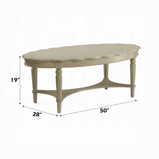 Acme Fordon Antique White Coffee Table - Image 7