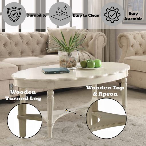 Acme Fordon Antique White Coffee Table - Image 8