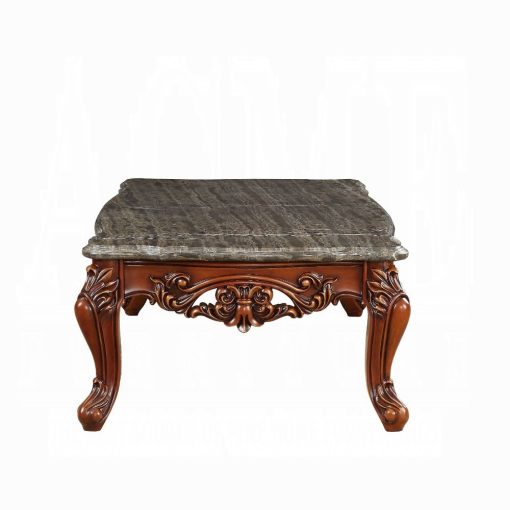 Acme Eustoma Natural Marble Top & Walnut Coffee Table - Image 4