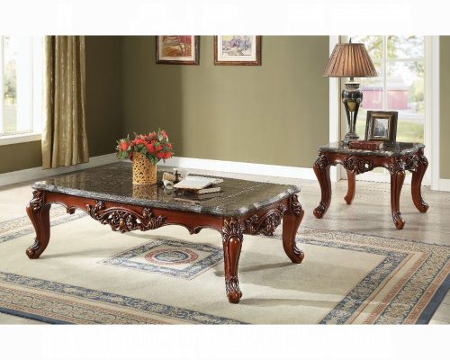 Acme Eustoma Natural Marble Top & Walnut Coffee Table