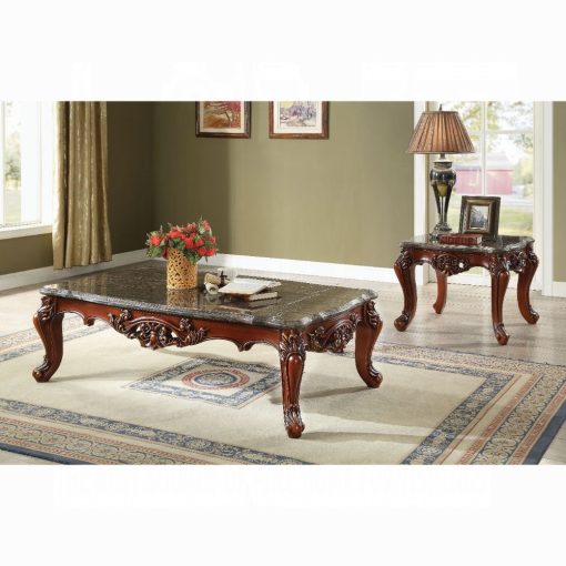 Acme Eustoma Natural Marble Top & Walnut Coffee Table