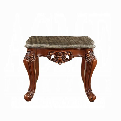 Acme Eustoma Natural Marble Top & Walnut End Table - Image 2