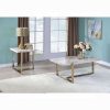 Acme Feit Engineered Stone Top & Champagne Coffee Table