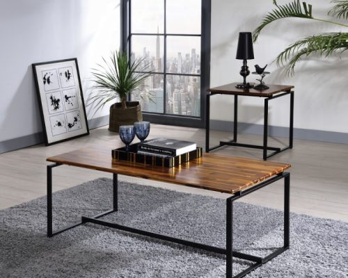 Acme Jurgen Oak & Black 3Pc Pack Coffee & End Set