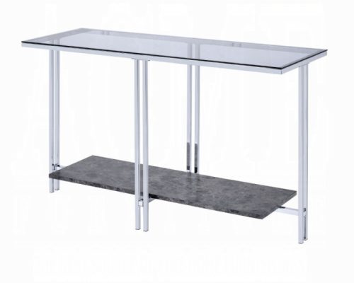 Acme Liddell Chrome & Glass Sofa Table