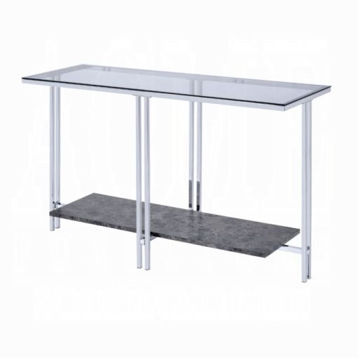 Acme Liddell Chrome & Glass Sofa Table