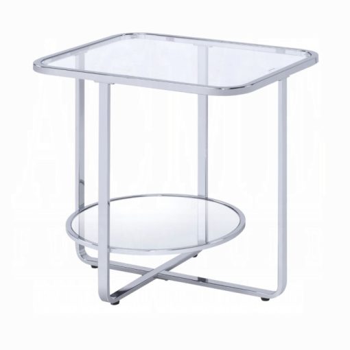Acme Hollo Chrome & Glass End Table
