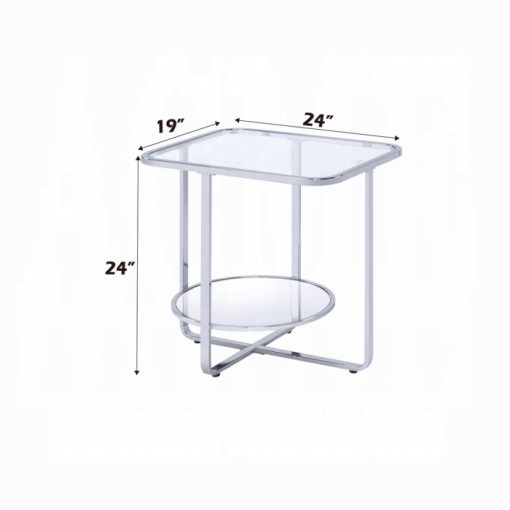 Acme Hollo Chrome & Glass End Table - Image 2