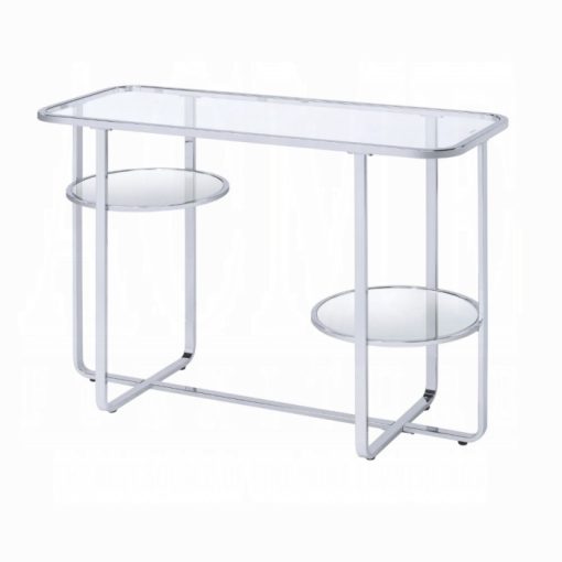 Acme Hollo Chrome & Glass Sofa Table