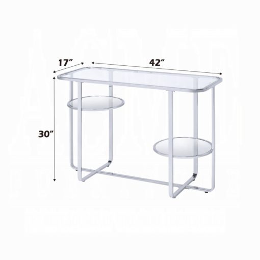 Acme Hollo Chrome & Glass Sofa Table - Image 2