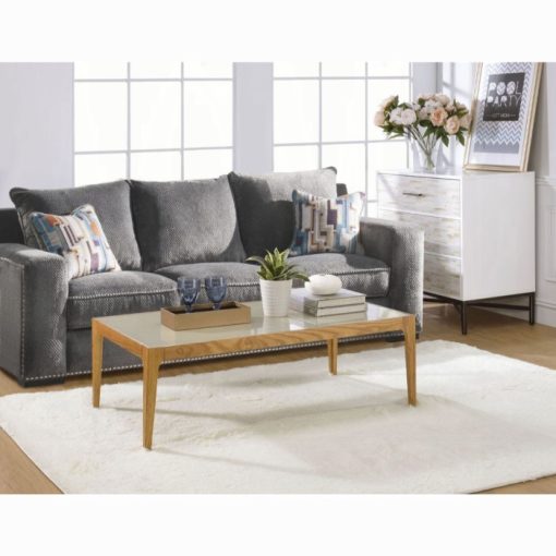Acme Gwynn Natural & Frosted Glass Coffee Table