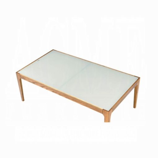 Acme Gwynn Natural & Frosted Glass Coffee Table - Image 2