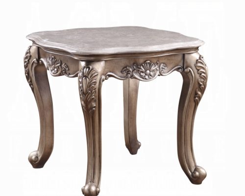 Acme Jayceon Natural Marble Top & Champagne End Table