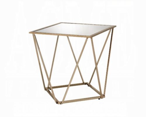 Acme Fogya Mirrored & Champagne Gold End Table