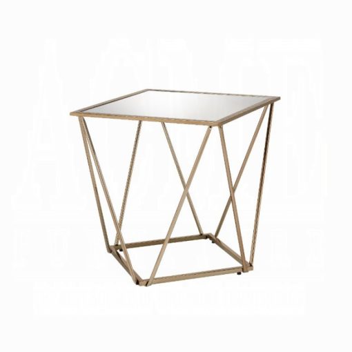 Acme Fogya Mirrored & Champagne Gold End Table