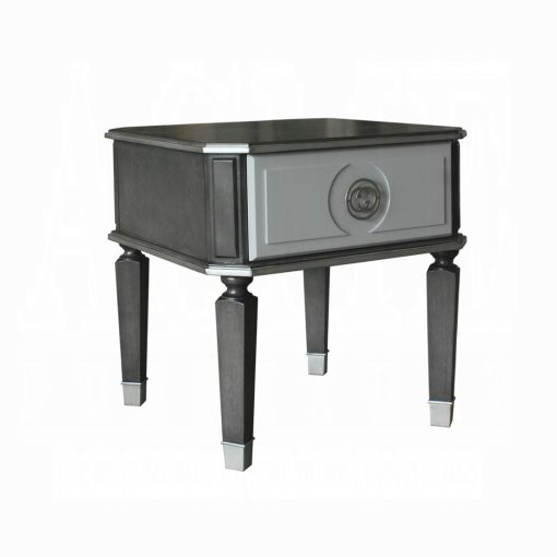 Acme House Beatrice Charcoal & Light Gray End Table - Image 11