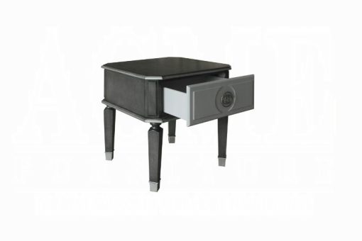 Acme House Beatrice Charcoal & Light Gray End Table - Image 3