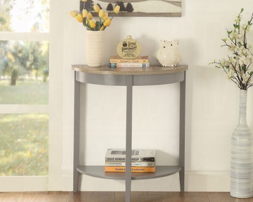 Acme Justino Natural Oak & Gray Console Table