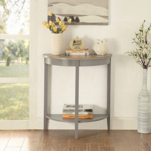 Acme Justino Natural Oak & Gray Console Table