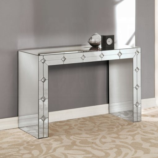 Acme Hessa Mirrored & Faux Rhinestone Console Table