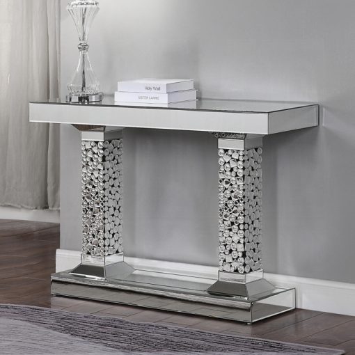 Acme Kachina Mirrored & Faux Gems Console Table